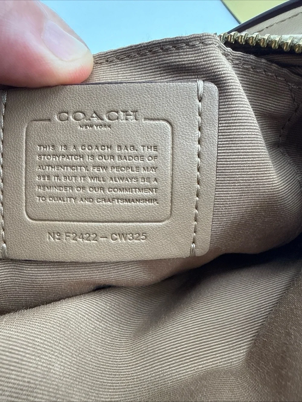 Coach Beige Signature Crossbody Bag
